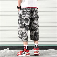 2021夏季新款日系大码工装裤中裤宽松男休闲裤七分裤K286-P55，男装休闲裤，电商A001