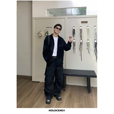欧美街头潮牌青少年牛仔夹克男生后背字母满印流苏破坏高街外套，男装夹克，星座506A