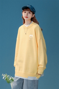 中性秋/冬时尚趣味印花休闲百搭假两件套头情侣毛衣M222P65控88图片