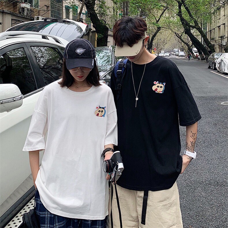 2021夏装新款情侣装卡通印花短袖T恤宽松上衣半袖D91男类,男装T恤,电商A335-1（原A458）