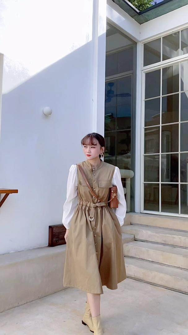 两件套马甲裙，女装马甲，驿谷