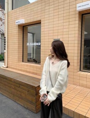 短款长袖镂空蝴蝶针织衫上衣女装早秋新款高级感罩衫，女装针织衫/毛衣，半城羊绒