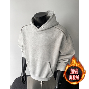 卫衣500克重磅加绒奥粒绒无帽绳拉链连帽硬挺外套男 RH5307JR-P60图片