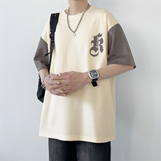 冰氧仿短袖港风白墙夏季T恤休闲百搭字母印花男上衣TC3151-P24，男装T恤，星座717