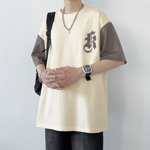 冰氧仿短袖港风白墙夏季T恤休闲百搭字母印花男上衣TC3151-P24图片