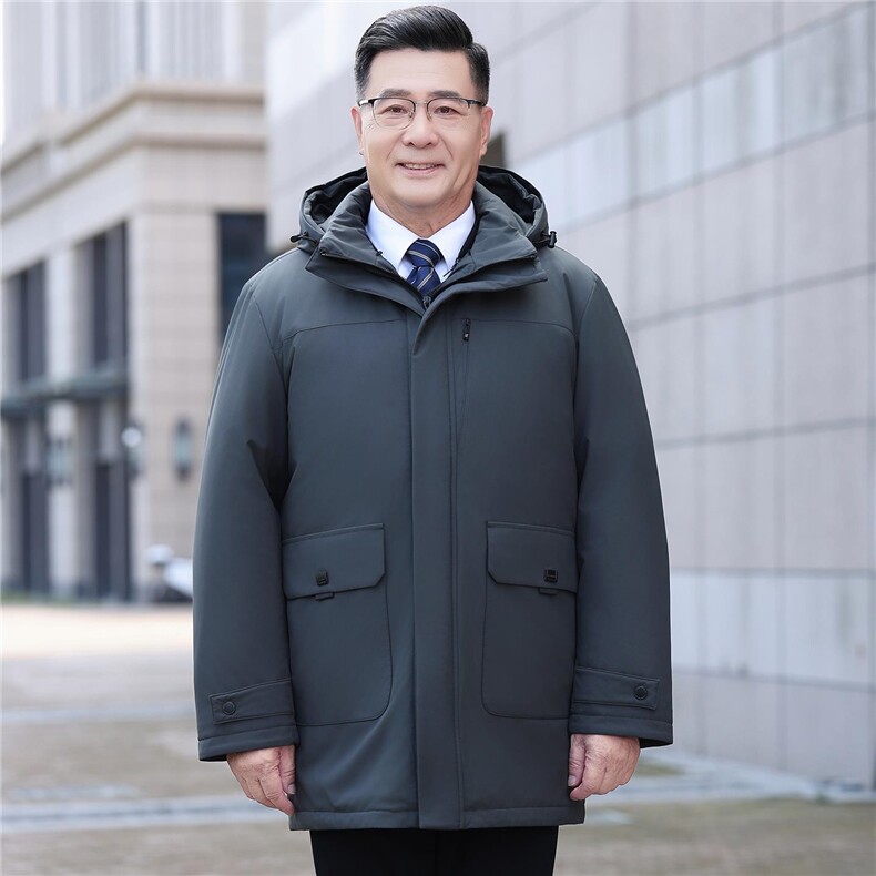新标白鸭绒羽绒服爸爸装爷爷装男加厚保暖连帽外套db2599-P280,男装羽绒服,星座1210A