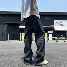 复古嘻哈牛仔裤男女水洗高街拖地裤阔腿裤XZ310B-NZ29-P43，男装牛仔裤，星座310B