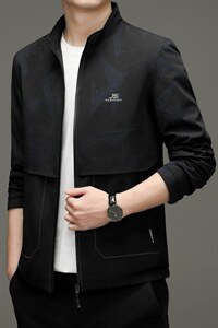 男装夹克2023春秋季新款中青年男士翻领工装外套商务休闲茄克外套，男装夹克，电商B212（原钱塘6029）