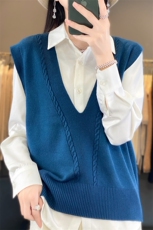 秋冬季新款条纹毛衣女宽松显瘦百搭针织马甲，女装马甲，贵皇网供仓