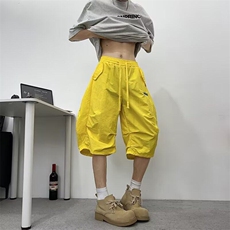 七分裤男女韩版潮流褶皱帅气百搭宽松2025夏季ins短裤K6408-P36，男装牛仔裤，星座412-3