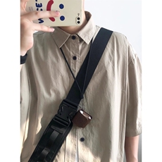 夏季日系复古cityboy工装短袖衬衫男女学生宽松慵懒廓形帅气衬衣，男装T恤，星座506A
