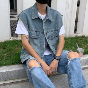 男夏季百搭潮流时尚背心牛仔马甲J3334P53
