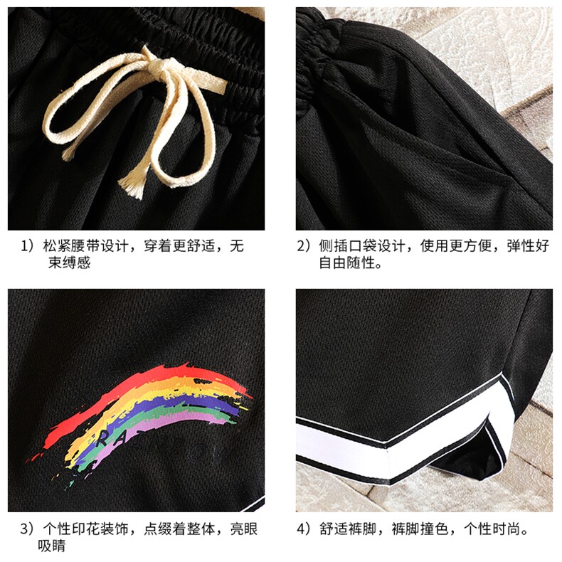 LQ64064-P19篮球夜跑运动短裤男大码宽松冰丝五分裤大裤衩砖墙,男装休闲裤,电商A040A