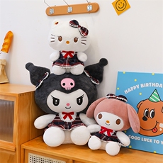 美思尼毛绒玩具 格子裙美乐乐库洛洛凯特猫