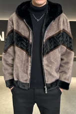 冬季男士时尚加厚仿皮草保暖爸爸装商务夹克外套ZX8881-P230，男装夹克，星座1105-3