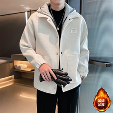 秋冬高品质面料加绒加厚连帽毛呢夹克外套中长款N9816-p135控185，男装毛呢大衣，电商D303