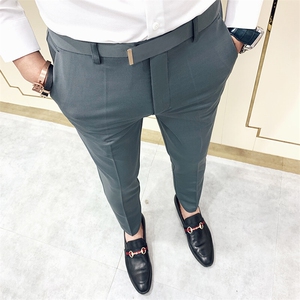 春季西裤男修身直筒高级感商务休闲裤男士裤长裤615—P55图片