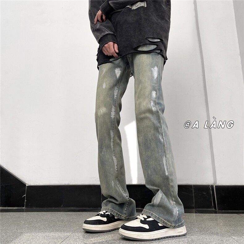 【现货】XZ612-K994-P60控78春夏字母印花刷漆工艺水洗牛仔裤,男装牛仔裤,星座612