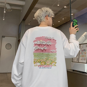 已注册港风纯棉260克高街抖音直播得物品质长袖T恤打底衫T4256P30图片