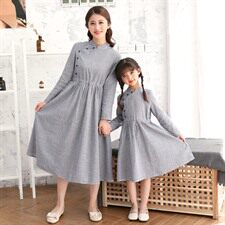 潮流印花拼接气质时尚休闲长袖圆领亲子装2021年秋季，童装亲子装，安之芮娜