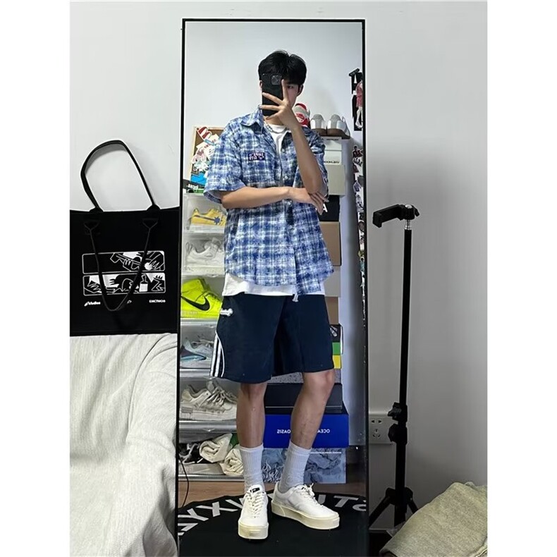 条纹短裤男夏季薄款美式潮牌高街五分裤D2222P33,男装休闲裤,星座1116-2