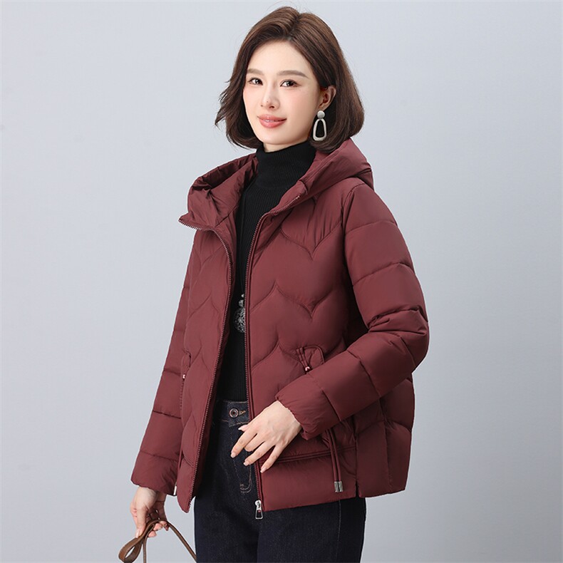 2024年冬季新款时尚连帽休闲羽绒棉棉服,女装棉衣/棉服,依恋蒂丝