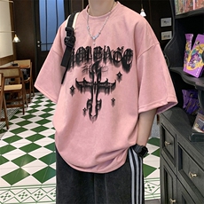 T2326特P25控38夏季高品质麂皮绒印花T恤，男装T恤，电商B205