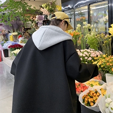 517A-8-Y21-P115现货中长款连帽毛呢大衣，男装毛呢大衣，星座517A-8（原B282）