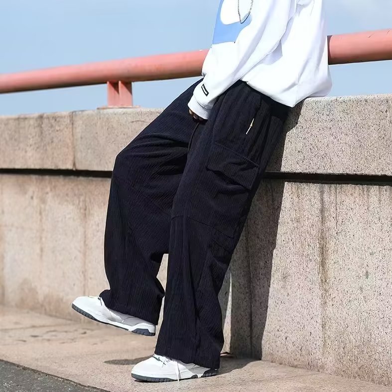 灯芯绒裤韩版潮大口袋2024春秋新款ins宽松百搭长裤AK727-P45,男装休闲裤,星座1109-3