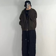毛呢假两件连帽棉服男冬季潮加厚棉衣宽松加棉休闲外套MU93，男装夹克，星座1116A（原606A-3）