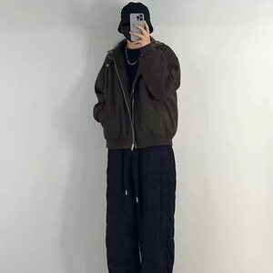 毛呢假两件连帽棉服男冬季潮加厚棉衣宽松加棉休闲外套 MU93图片