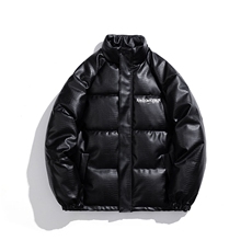 白底鳄鱼纹棉衣男手塞棉夹克PU皮棉服外套男8507P120控158，男装夹克，星座227-7