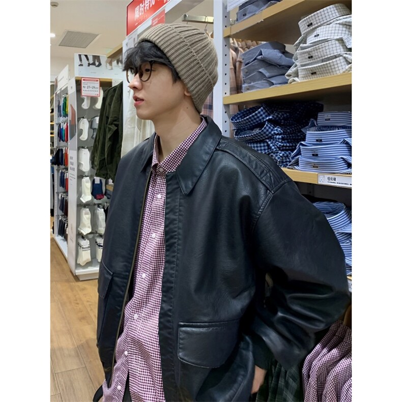 网图现货加厚加棉皮衣飞行员外套1209-1-JK19-P90主推可谈，男装皮衣，星座1209-1