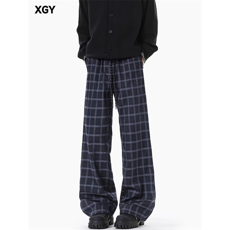 新款宽松韩版潮流GZ百搭裤子坠感阔腿拖地长裤-XZ881-网络图,男装休闲裤,星座1002-2