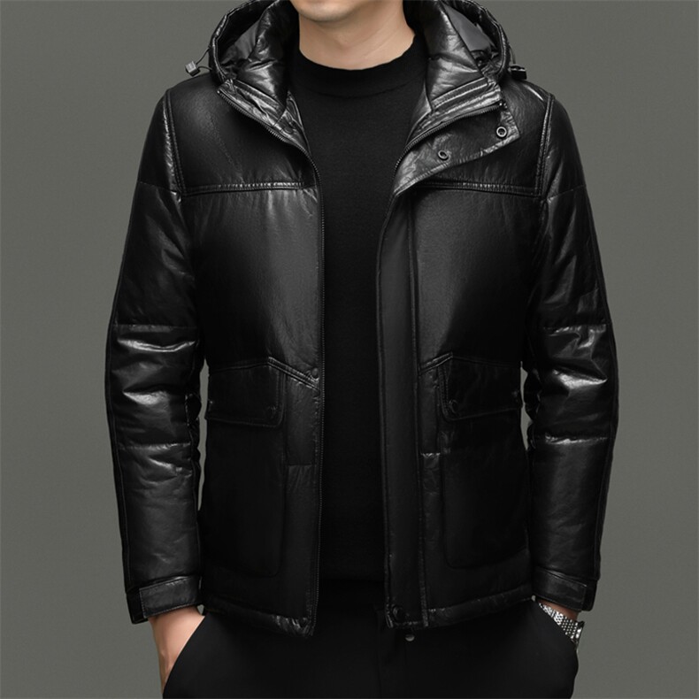 BG-X5601冬季男士海宁真皮羽绒服头层牛皮夹克鹅绒内胆百搭外套,男装夹克,电商B360A（原721A）