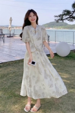 新品新中式风水墨印花复古上衣+半身裙套装p145k198，女装套装/套裙，2C269