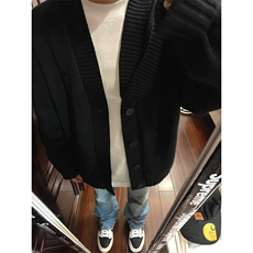 不规则V领毛衣开衫男女秋冬设计感针织衫宽松休闲外套MB14，男装针织衫/毛衣，星座1116A（原606A-3）