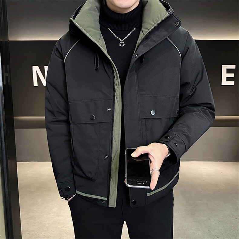 标50绒备货连帽防水冲锋衣冬季男士羽绒服外套8878-P235控298,男装夹克,电商B338