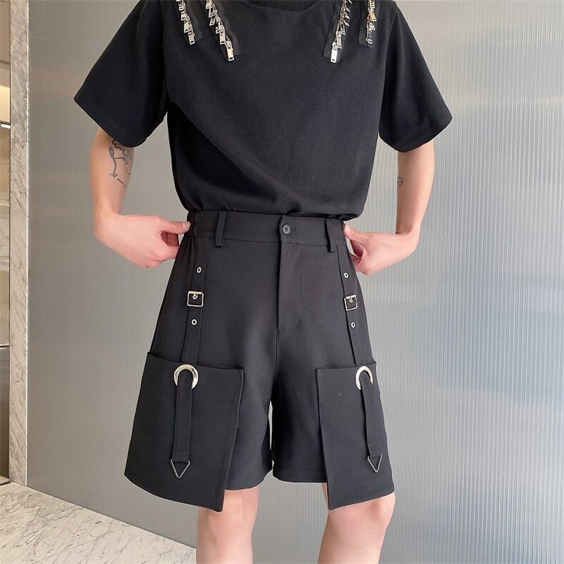 高腰工装短裤男夏季2025红显廋休闲裤外穿A345-506-P80,男装牛仔裤,电商A345