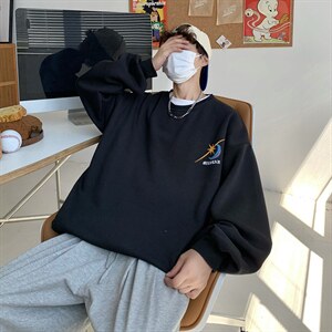 22秋 新款港风休闲oversize宽松情侣套头卫衣 B266-Y608-P50图片
