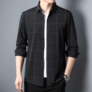 长袖格子中年男士商务休闲衬衣春装新款宽松打底衣服ZL09950-P85