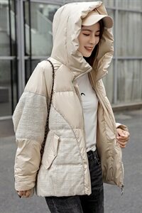 2020冬季新款气质高领连帽短款羽绒服连帽舒适羽绒外套图片