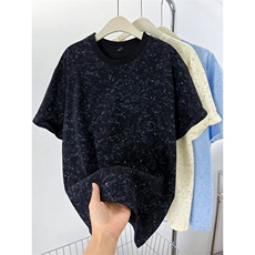 得物抖音二开240克纯棉美式做旧扎染烫钻满天星工艺短袖T恤，男装T恤，电商A486