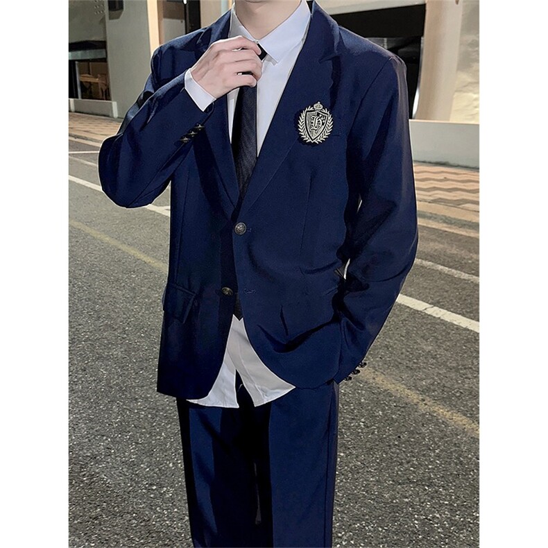 学院风男生西服上衣ins英伦风学生痞帅西装外套班服潮JKW66,男装西服套装,星座516A