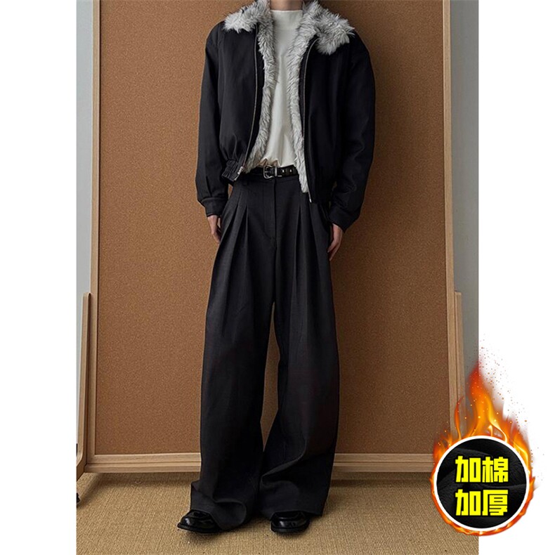 现货高品质美式高街重磅狼王座山雕毛毛领棉衣男女加厚棉服冬外套，男装棉衣，电商A486