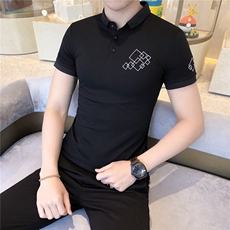 19夏新款男polo衫刺绣休闲韩版修身百搭打底衫短袖102A-PL04，男装Polo衫，星座419（原A233）