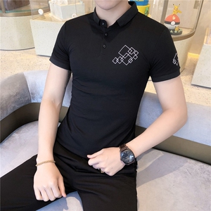 19夏新款男polo衫刺绣休闲韩版修身百搭打底衫短袖102A-PL04图片
