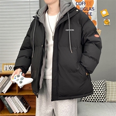 2025冬新款港风棉衣男女情侣假两件宽松连帽加厚棉服WT08有标-P60，男装棉衣，星座1402-1