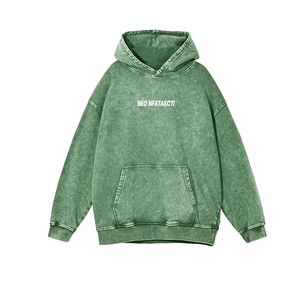 得物抖音高品质 秋360克重磅做旧炒雪花印花连帽水洗卫衣 ASL1604图片