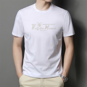 FL-SM3121男式2023年夏季新款丝光棉T恤衫男短袖圆领休闲体恤P53图片